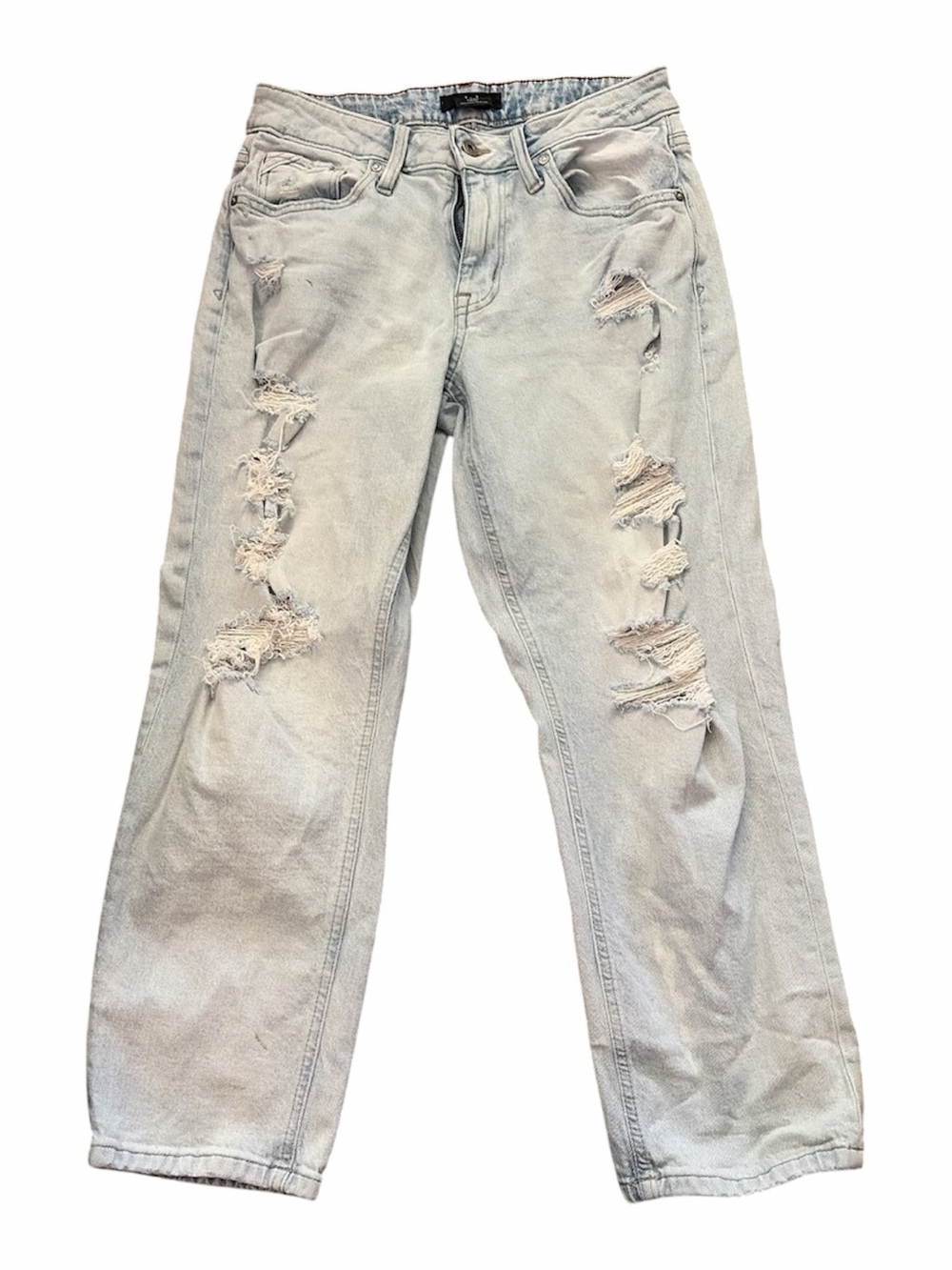 Light Blue Distressed Boyfriend Jeans